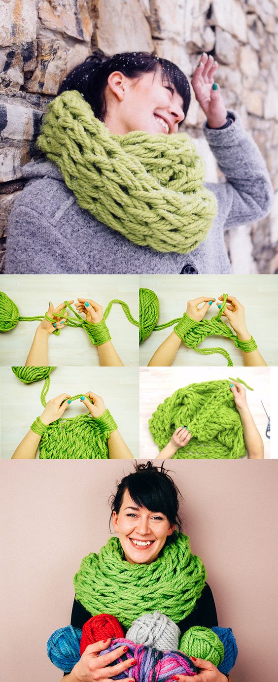 DIY 30-Minute Infinity Scarf @hellkat13 can you imagine? I would have a giant knot!: 